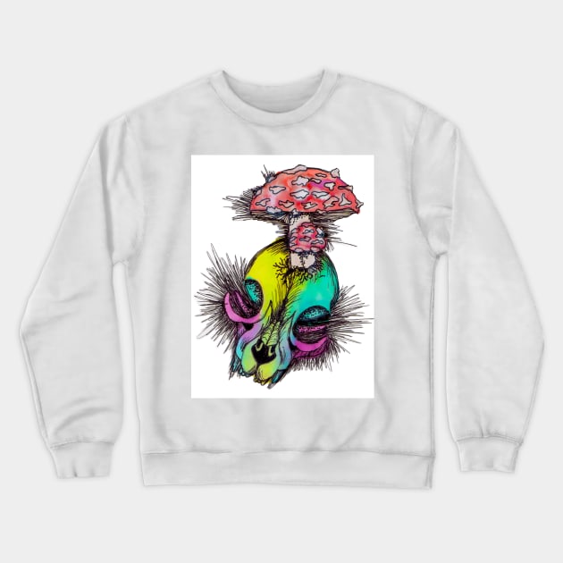 Mushroom Head Crewneck Sweatshirt by Art of V. Cook